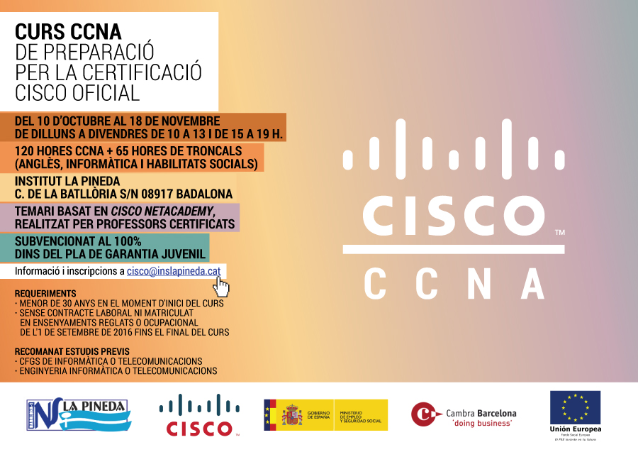 ccna cisco curs curso joves certificacio badalona certificacion network redes xarxes
